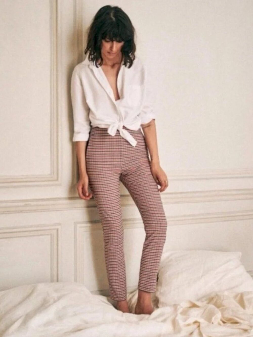 Sezane Clara Trousers in Gingham